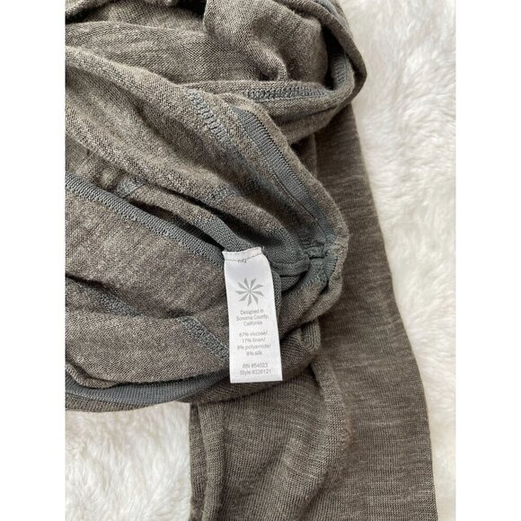 Athleta Linen Blend Long Sleeve Shirt Small Tunic Pocket Lightweight Silk - Picture 5 of 8